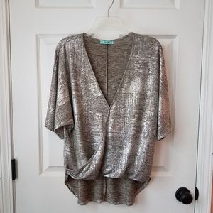 Karlie | Metallic Silver High Low Top